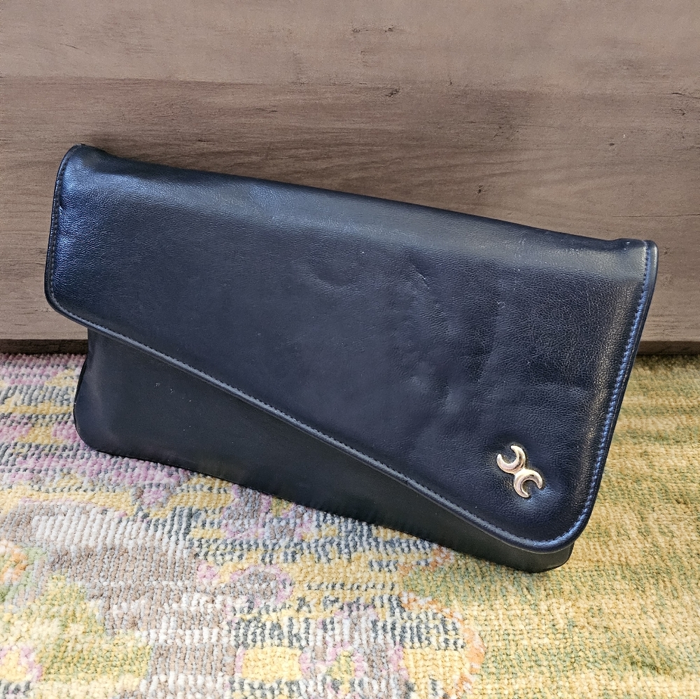 Vintage Leather Stocko Clutch Handbag  Single Flap Closure